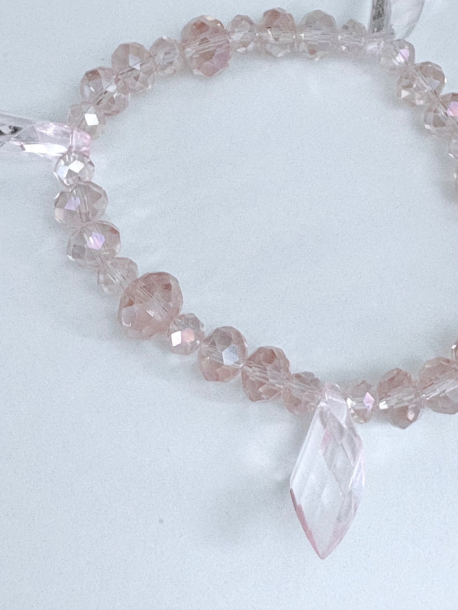 MFD-00051 | Blush Crystal Radiance | Faceted Glass Bead Bracelet | Handmade 7.5" Coastal Charm | by Monique Faella Designs™ product image (3)