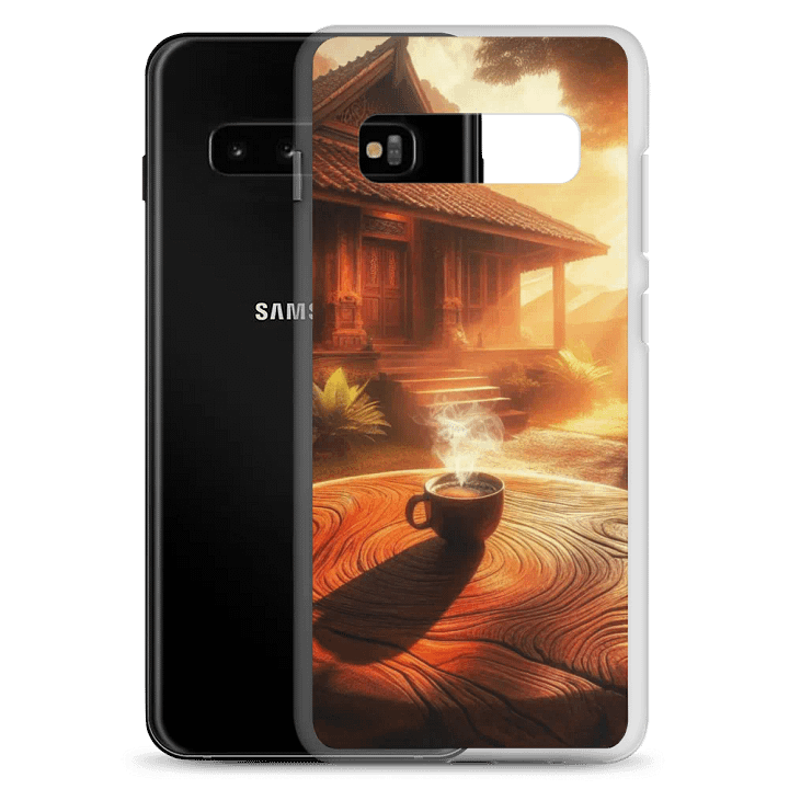 Sunlit Serenity Phone Case | comfortable village for drinking coffee product image (20)