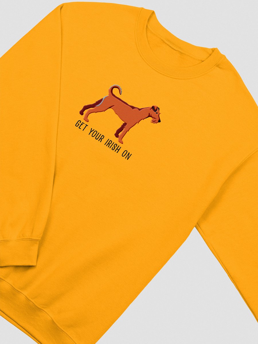 Get Your Irish On Sweatshirt (Embroidered) of an Irish Terrier(Red) product image (6)