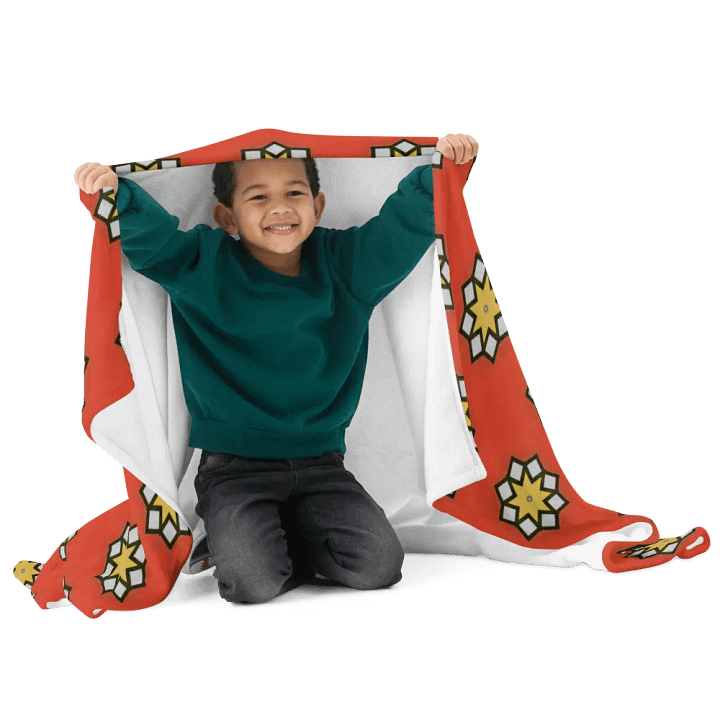 Red Yellow & Grey Star Throw Blanket product image (2)