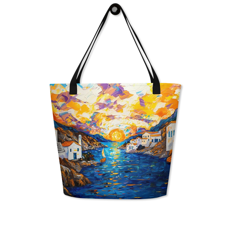 Tote Bag: Mediterranean Life Vibes Ocean Seaside Sunset Fashion Art Style Design product image (7)