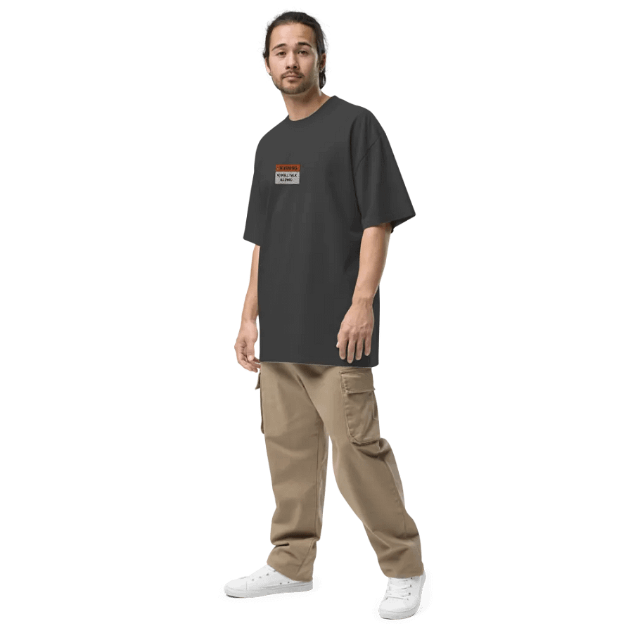 NO SMALL TALK embroidered oversized faded neutral tee product image (4)
