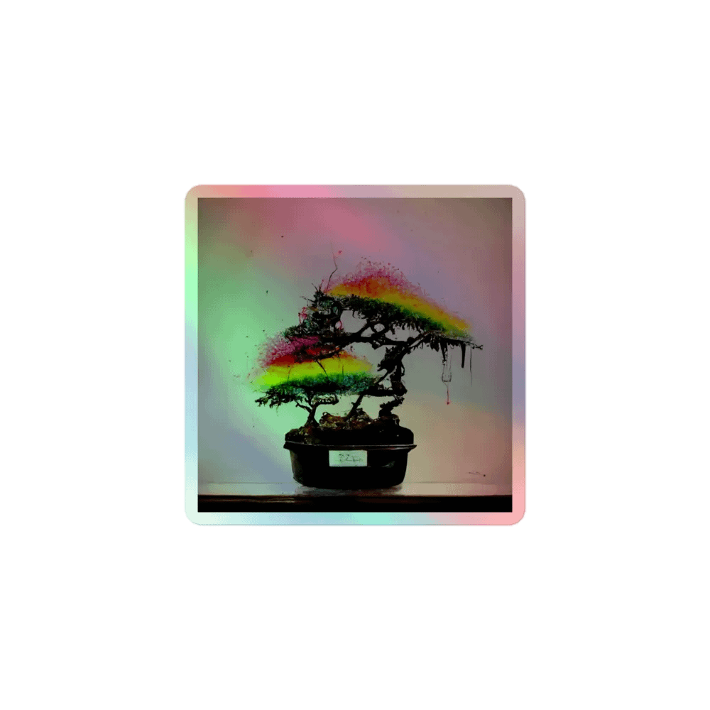Rainbow Bonsai Holographic Sticker Sheet product image (1)