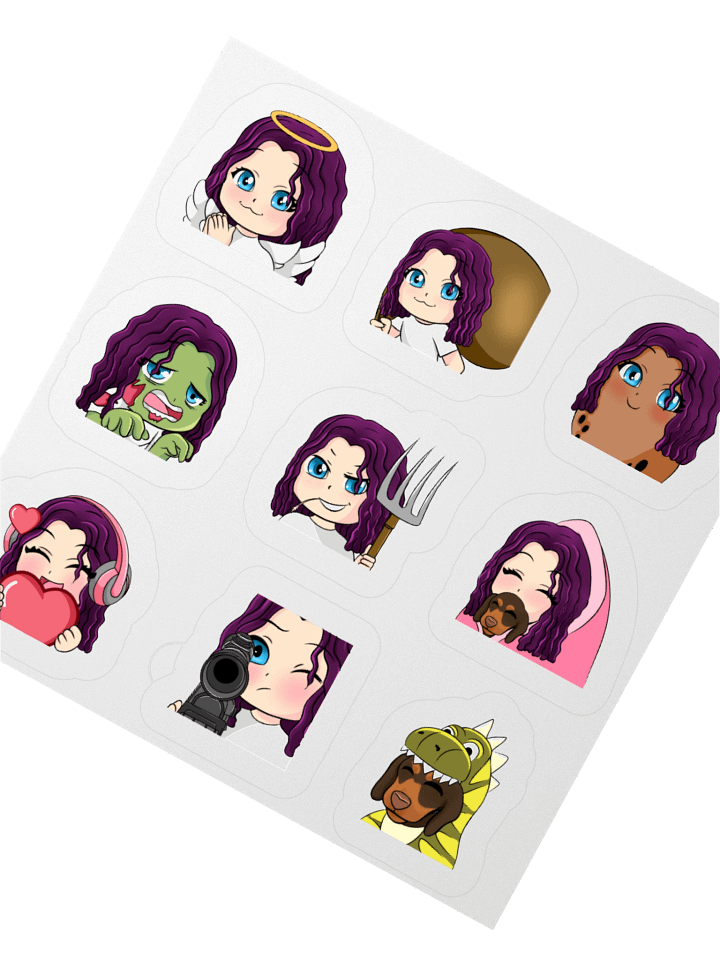 HollyRex Emotes Kiss Cut Sticker Set product image (6)