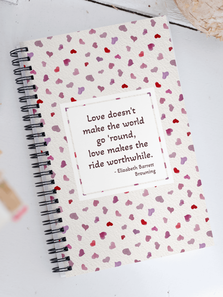 Love Makes the Ride Worthwhile Hearts Notebook product image (1)
