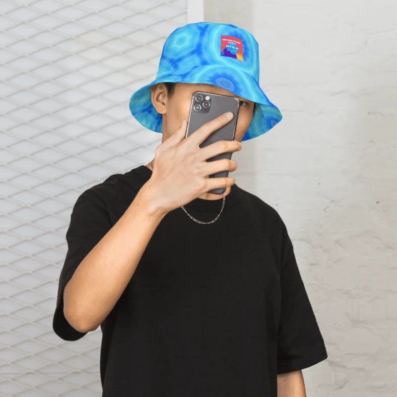 Abstract Circular Pattern in Blues Unisex Bucket Hat product image (5)