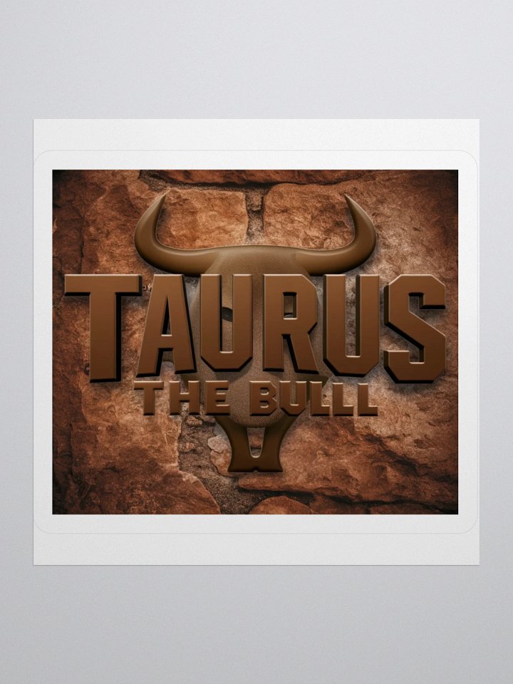 Taurus Zodiac Sticker - Bull Horns on Stone - Durable Vinyl product image (2)