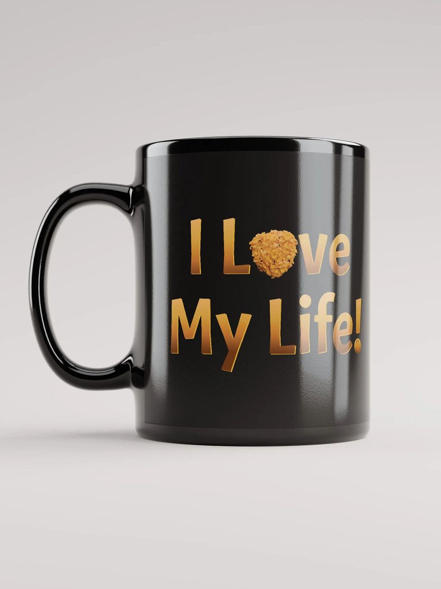 I Love My Life! - Black Mug Yellow Flowers product image (6)