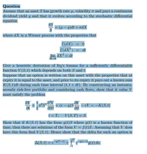 TD - Stochastic differential equations and instantaneously risk-free portfolios product image (1)