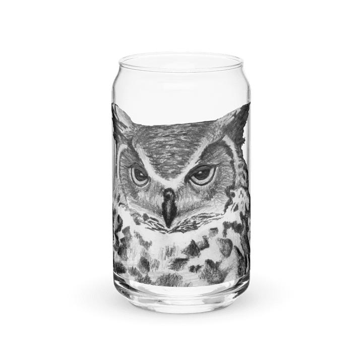 Owl Drawing Glass Can Cup product image (2)