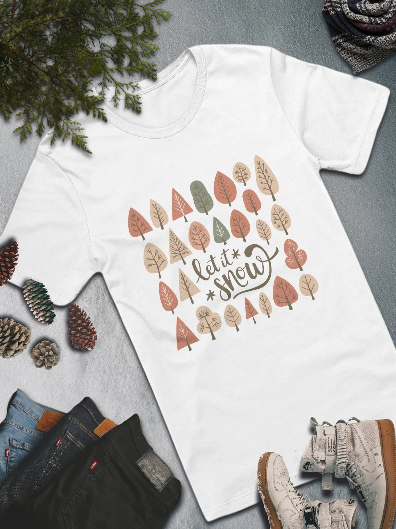 Let it Snow Forest T-Shirt – Whimsical Winter Fashion product image (1)