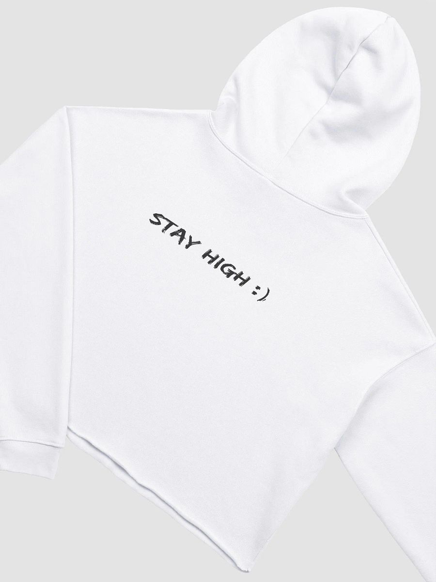 White Stay High Fleece Crop Hoodie product image (4)