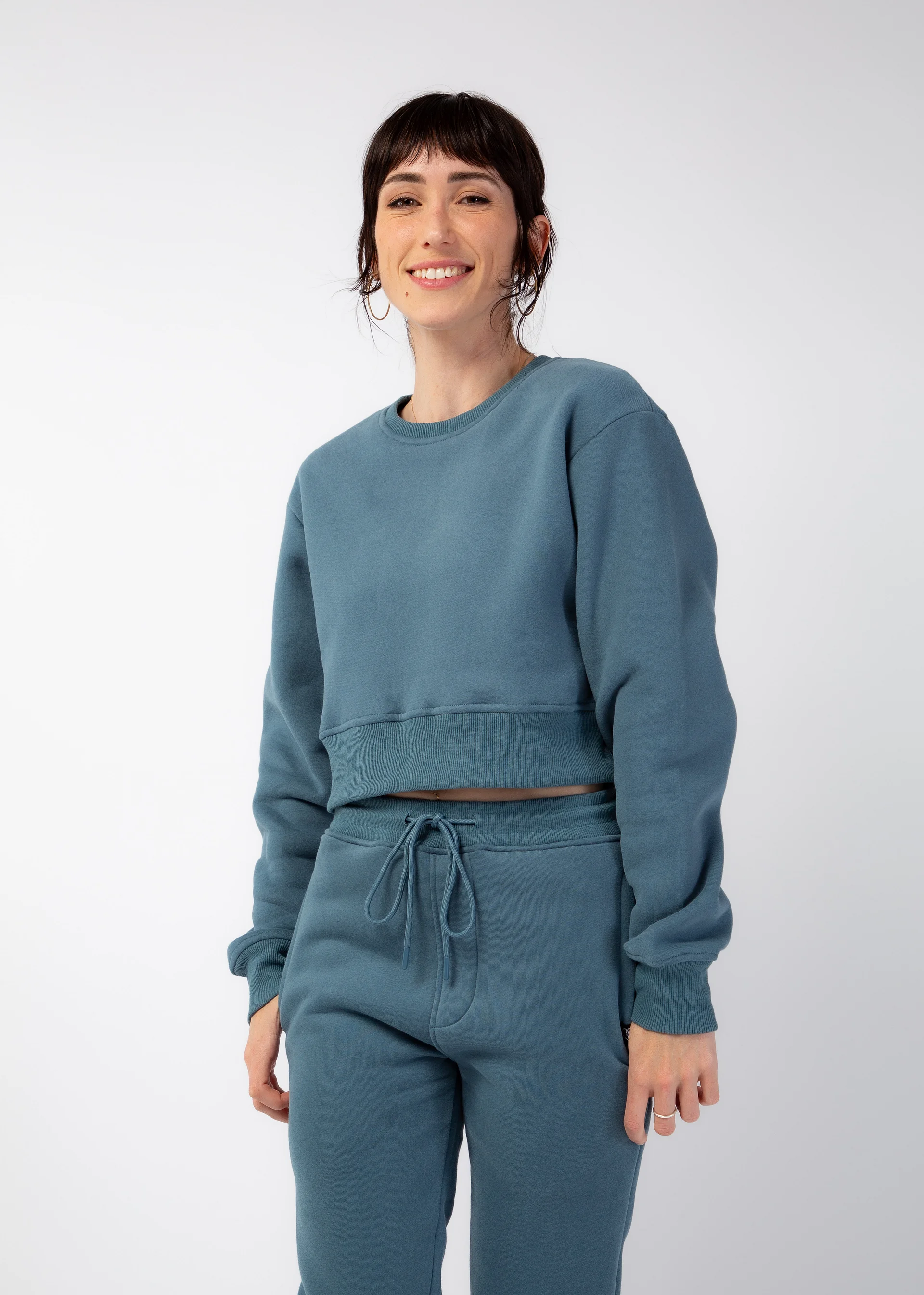 Marine Blue Cropped Crewneck product image (5)