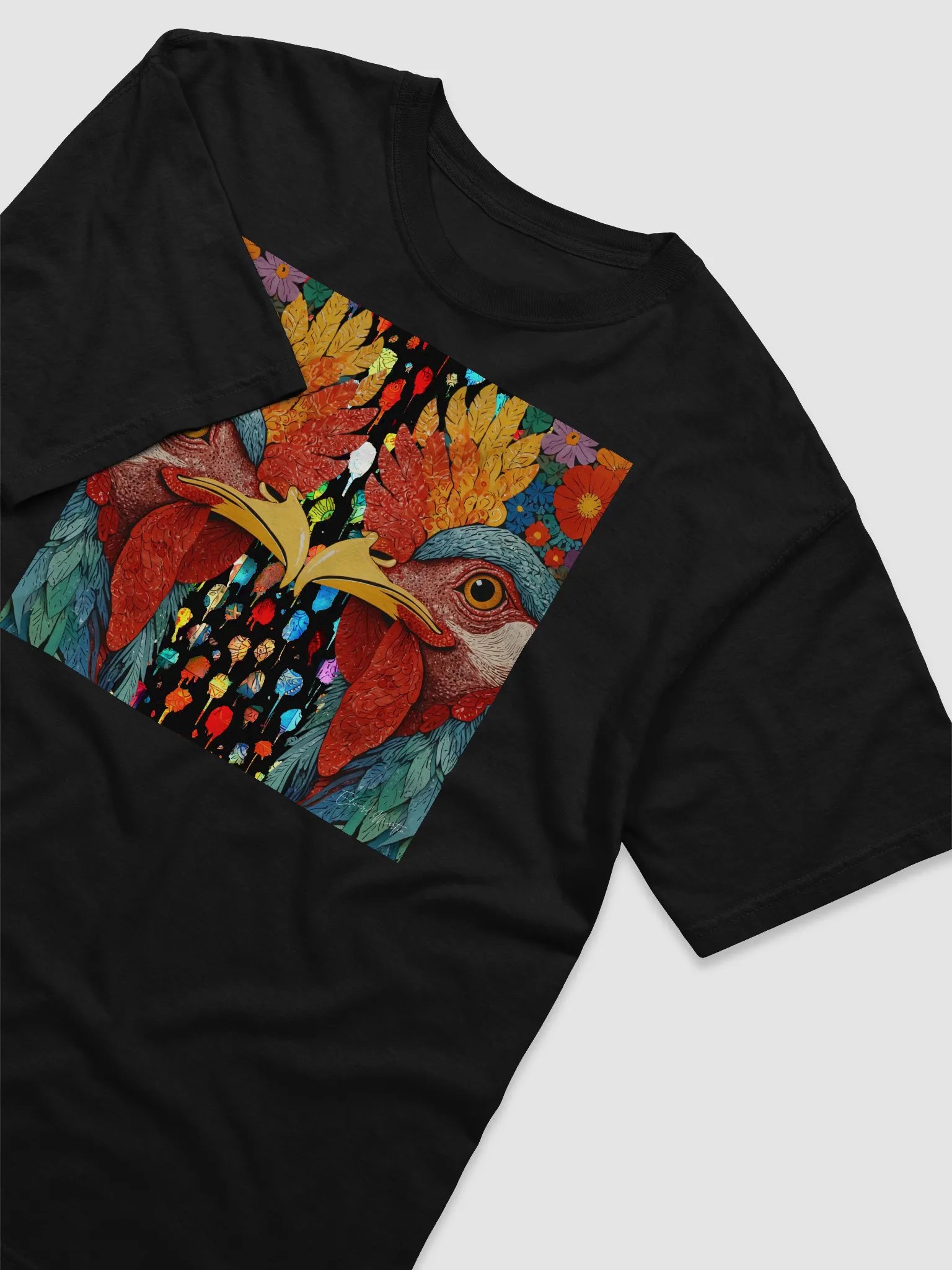 Symmetrical Rooster Showdown T-Shirt product image (97)