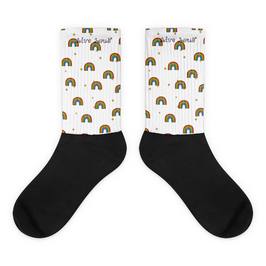 Vibrant Rainbow Live Loud Sublimated Socks product image (1)