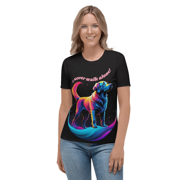 I Never Walk Alone Colorful Dog All Over Print T-shirt product image (2)