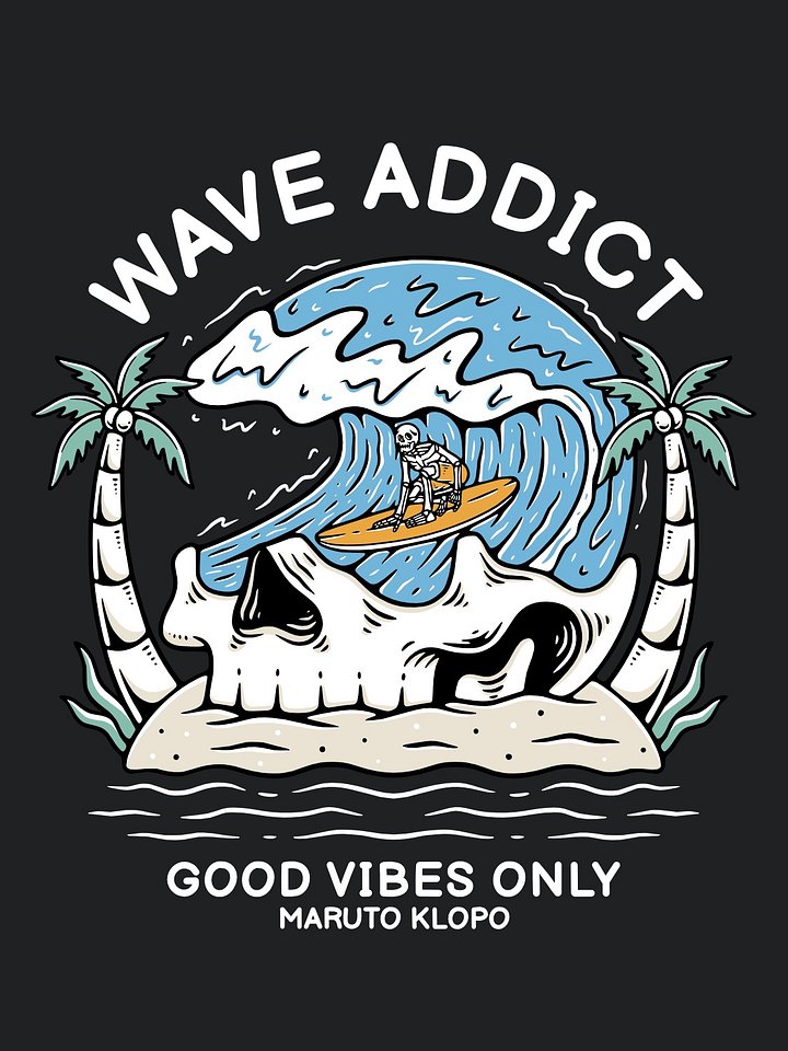 Wave Addict - Skull Surf Art product image (1)