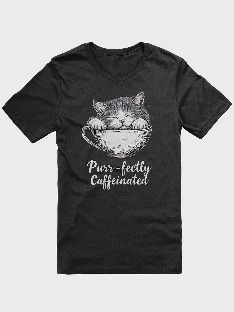 Purr-fectly Caffeinated Cat Lover Coffee Humor T-Shirt product image (3)