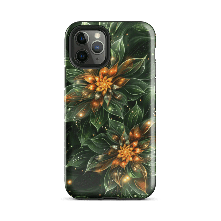 Fractal Green Floral - Tough Phone Case product image (2)