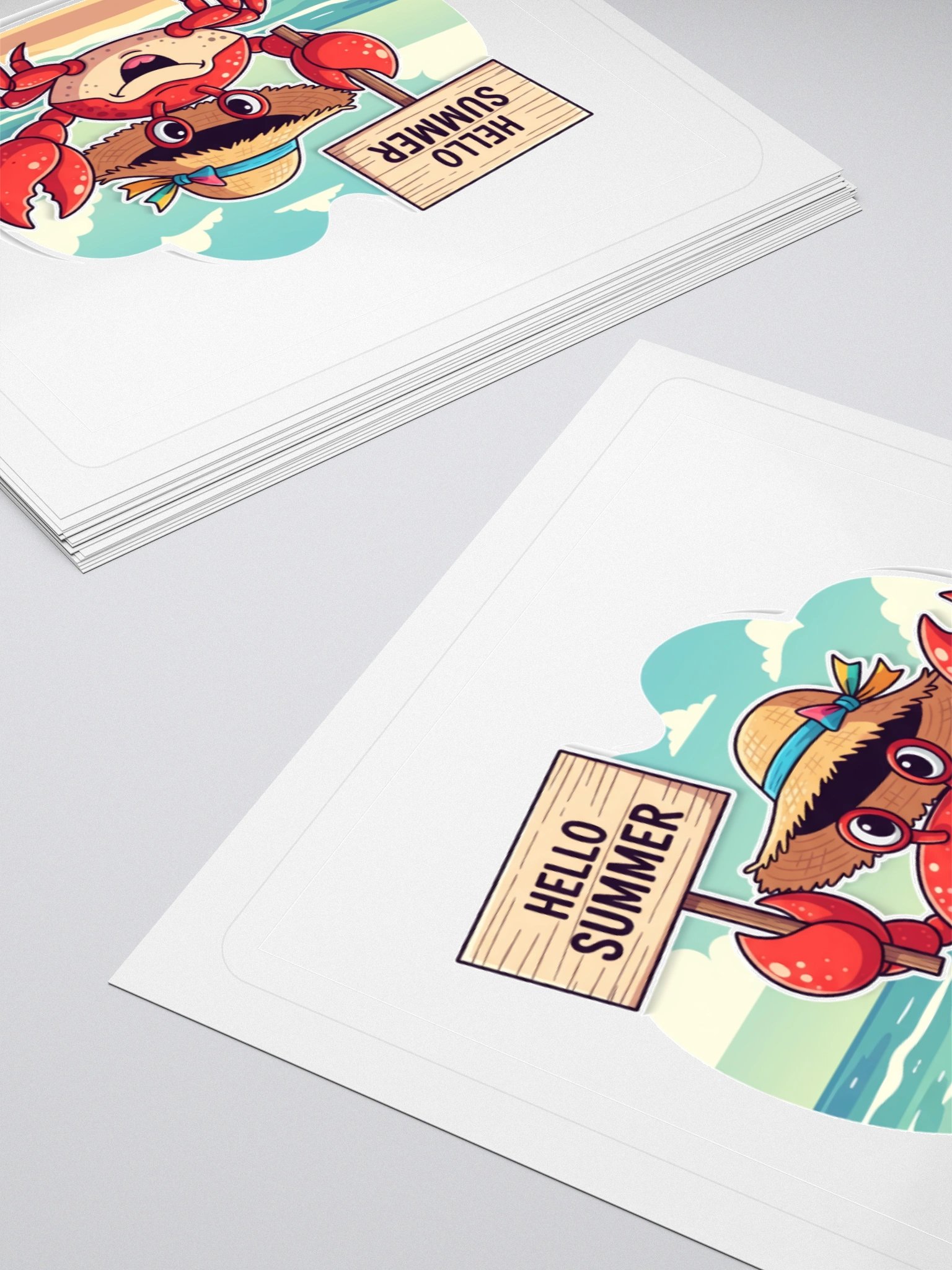 Hello Summer Crab Kiss Cut Stickers product image (14)