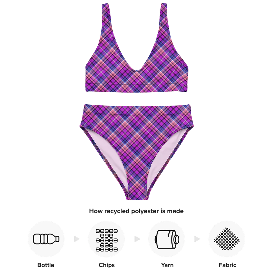 Bright Purple, Pink, and Blue Plaid Bikini product image (10)