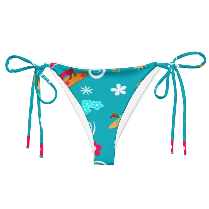 Surfing Dachshund Pattern String Bikini Bottom product image (1)