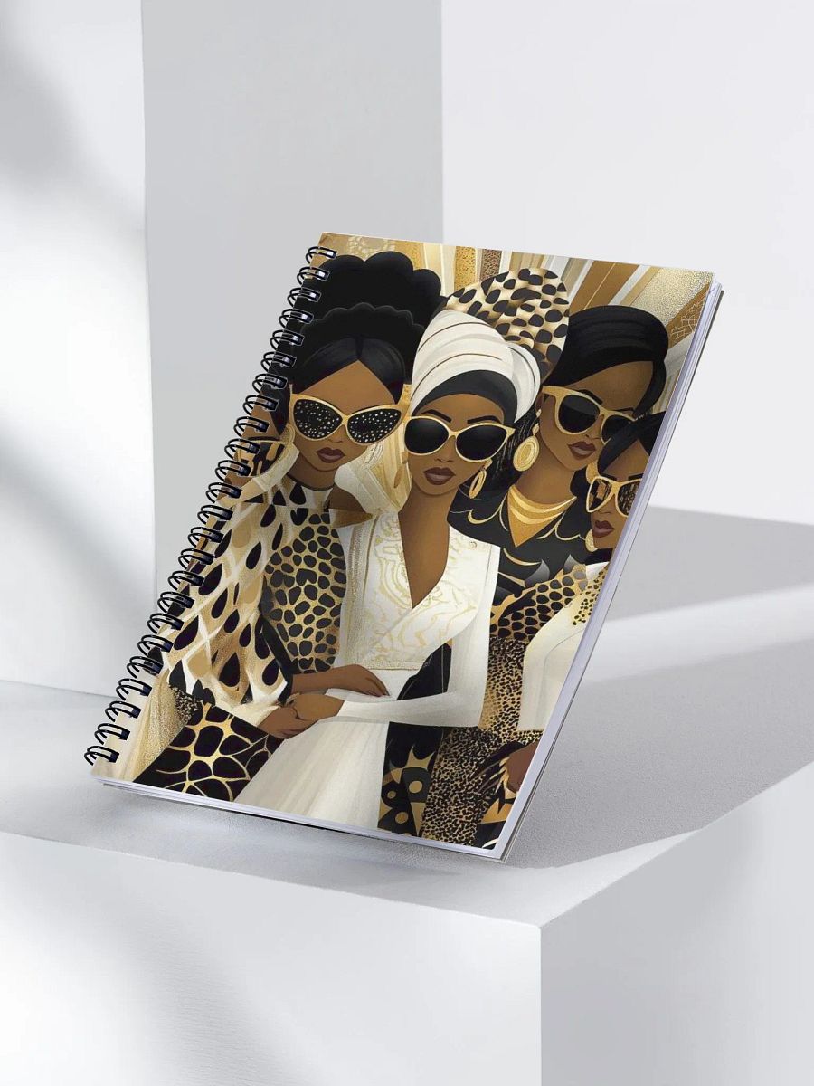 Elegant Gold & Black African Queens Notebook - Premium Lined Journal, Inspiring Black Female Empowerment, Perfect for Daily Reflections product image (3)