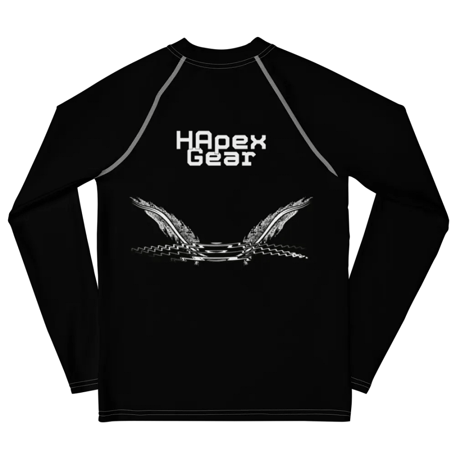 White HApex Gear White Logo Cancer Awareness Orange Ribbon. Black Youth Rash Guard product image (6)
