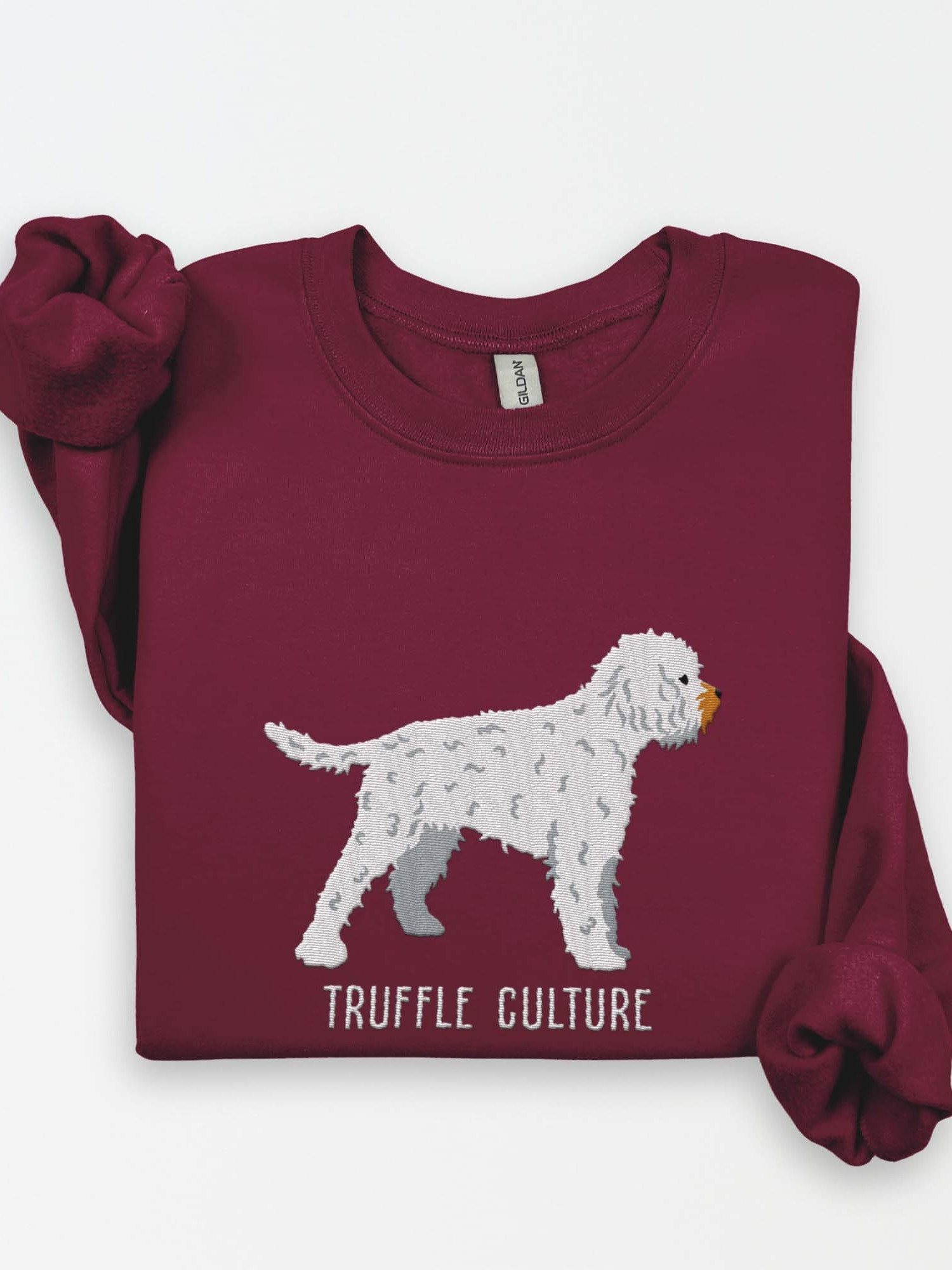 Truffle Culture Sweatshirt (Embroidered) of a Lagotto Romagnolo(White) product image (1)