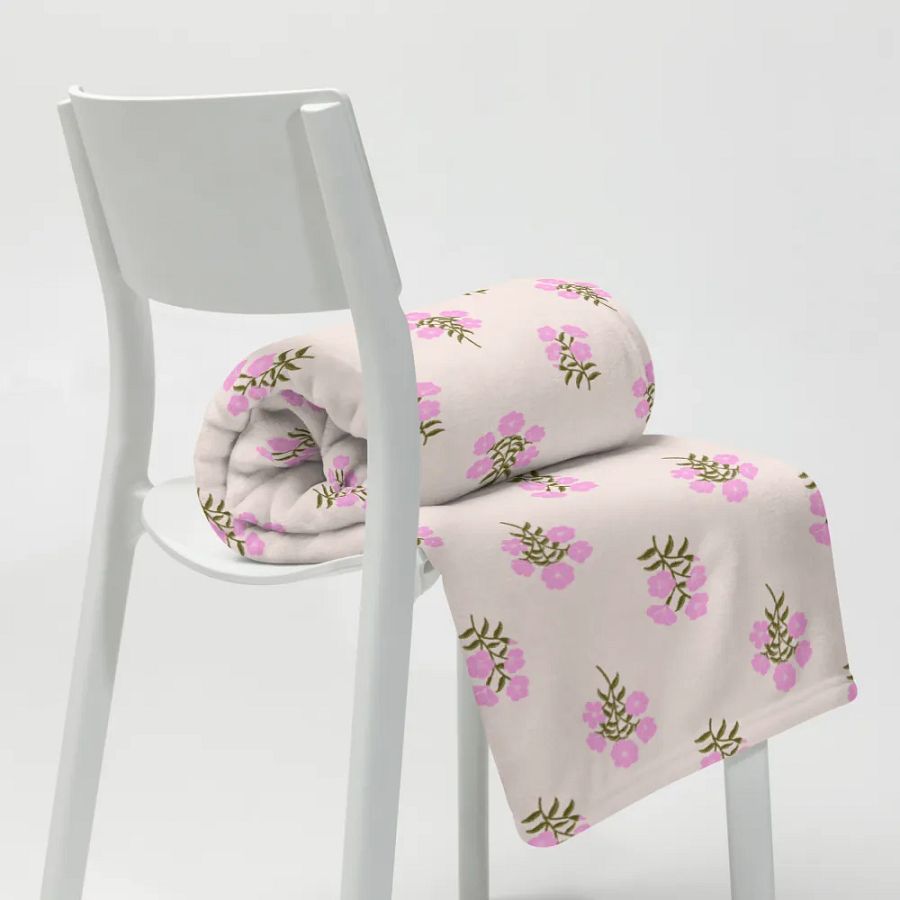 Alpine Cascade - Pink and Forest Green - Throw Blanket product image (9)