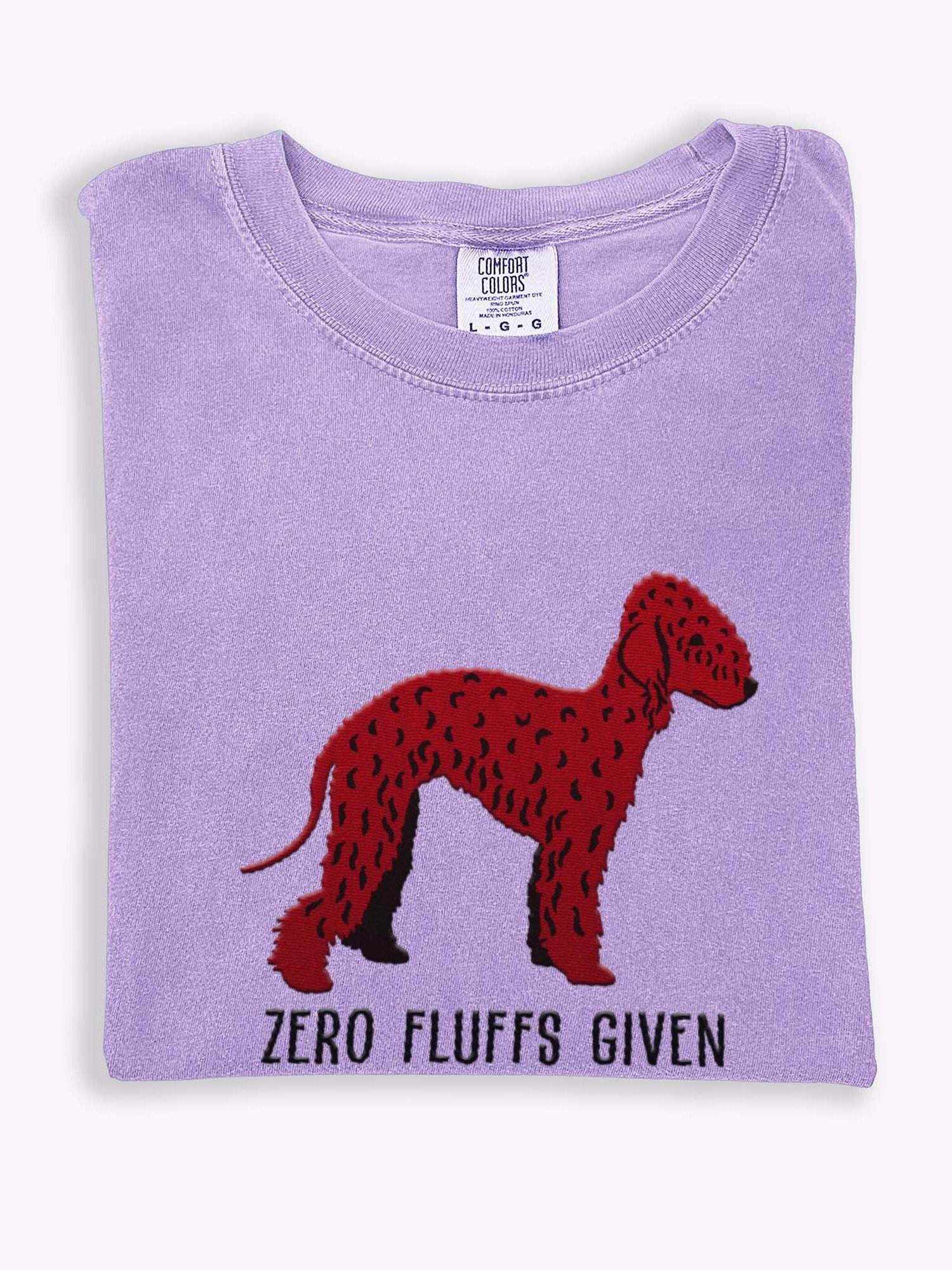 Zero Fluffs Given T-Shirt(Embroidered) of a Bedlington Terrier(Chocolate) product image (1)