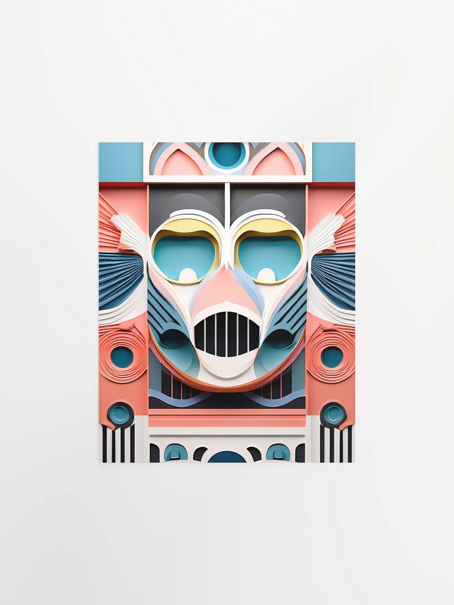 Pastel Robot Mask - Poster - Small and Standard Sizes - 8x10-11x14-12x16-16x20 Inches product image (2)