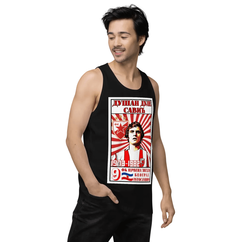 Dušan Dule Savić (FK Crvena Zvezda) Cotton Heritage Men's Premium Tank Top product image (3)