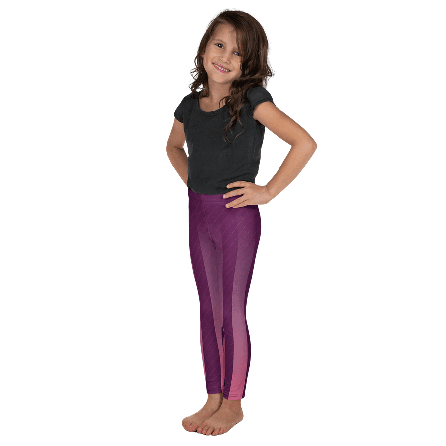 🎨Girls’ | Little Kids | Cape Cuties by BRN.2C.C.™| Leggings 💫| Pink Logo on Bold Purple Stripes product image (4)