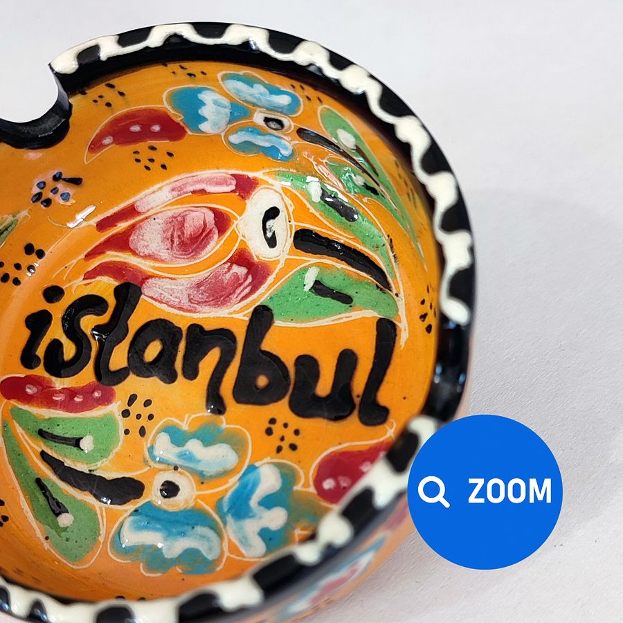 Ceramic ashtray (small, yellow) — handmade pottery, handmade ceramic, home decor, handmade gift, Turkish ceramic product image (5)