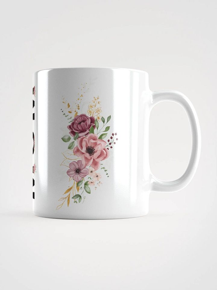 Floral Mom Life White Glossy Mug product image (2)