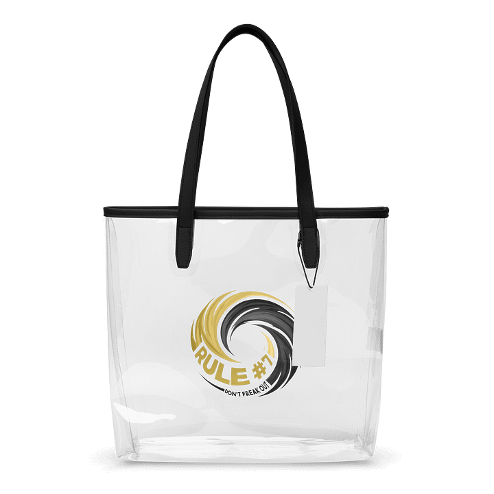 Rule #7 Clear Tote Bag Black and Gold product image (1)