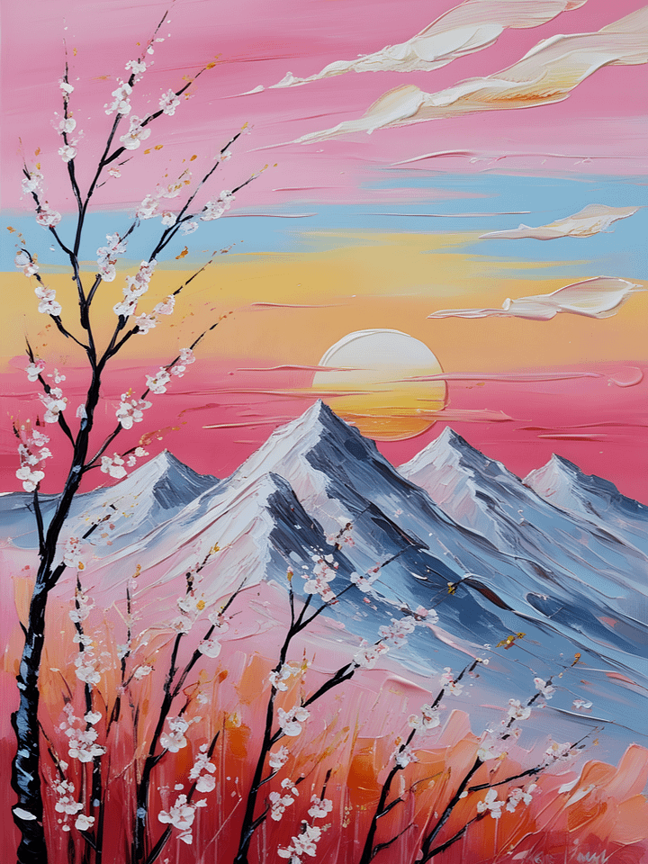 Sunrise and mountain Digital Art product image (1)