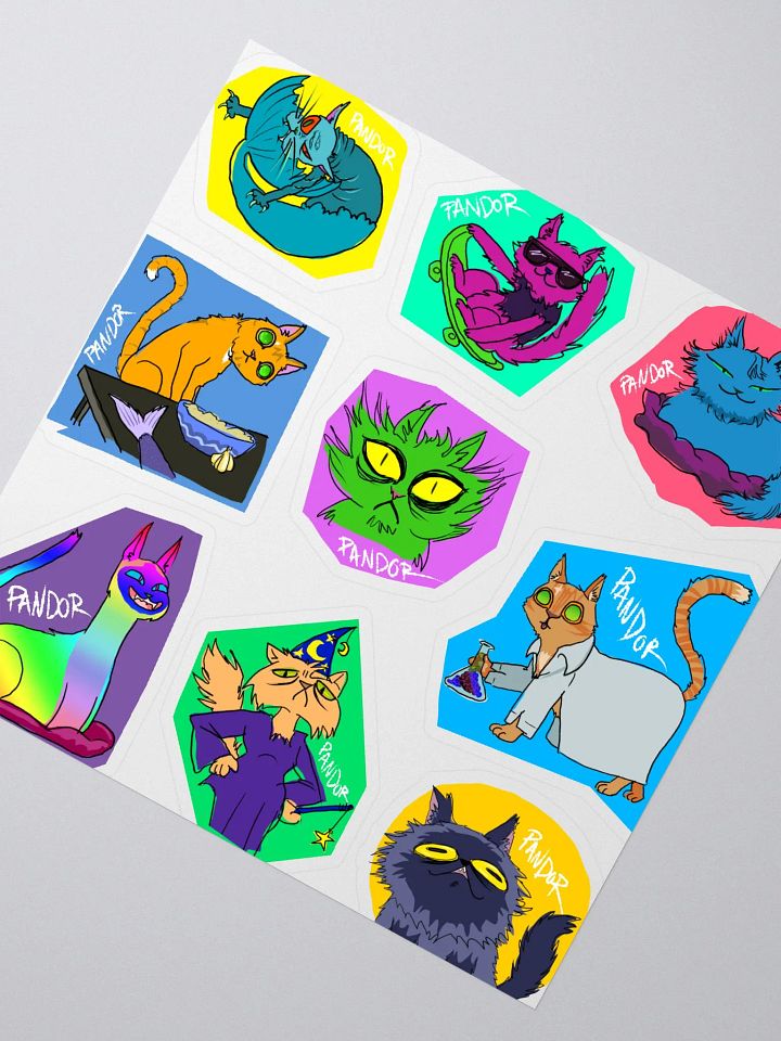 Stickersheet of Fantasmic Scrungled Cats from Pandor's Laboratory product image (2)