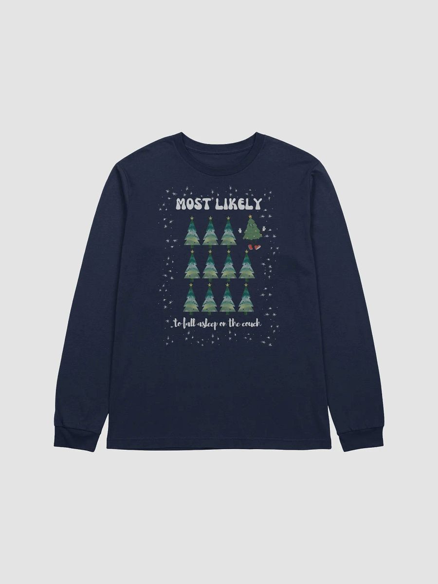 Most Likely to Fall Asleep on the Couch Retro Tree Character Long Sleeve Tee product image (2)