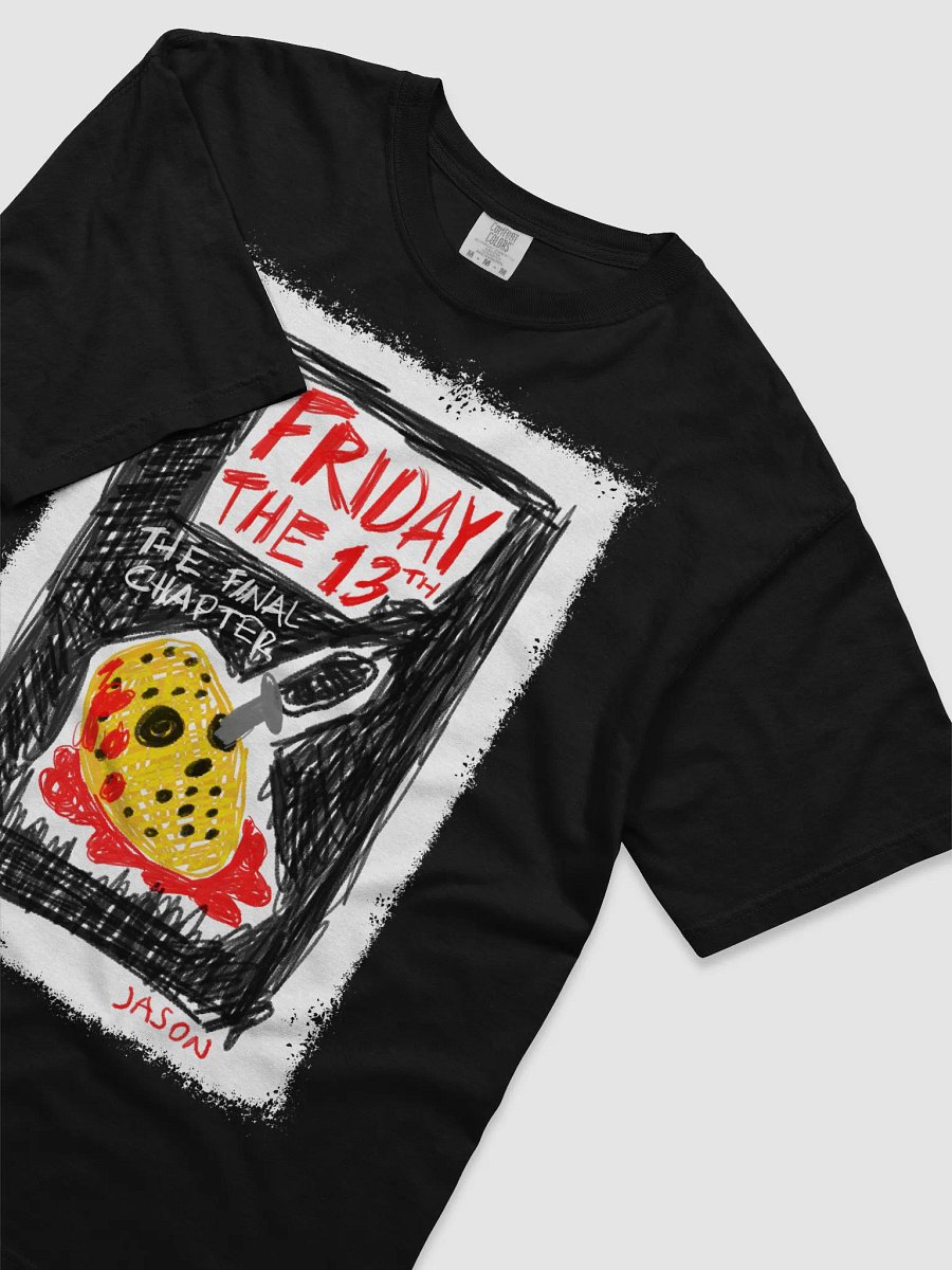 🔪 “FRIDAY THE 13th Part 4” – Camp Blood Horror Crayon Unisex Tee Limited Edition JASON 🌲🩸 product image (6)