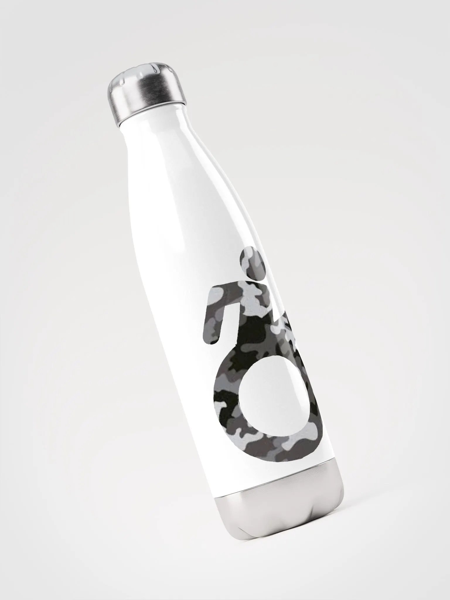 Wheelie, Dark Gray Camo SS Water Bottle product image (3)