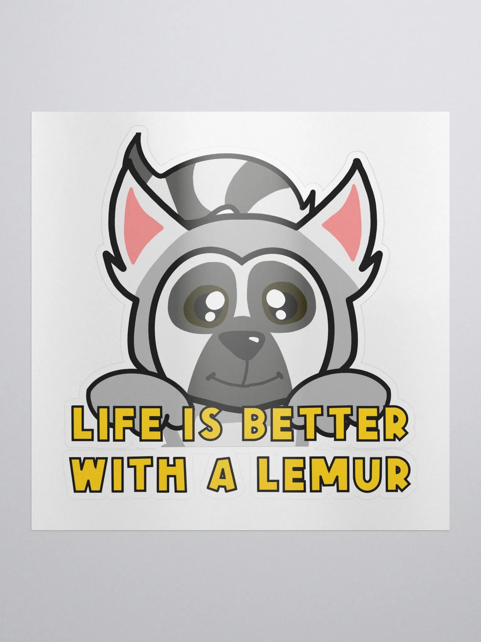 Life Is Better With A Lemur Kiss Cut Sticker product image (1)