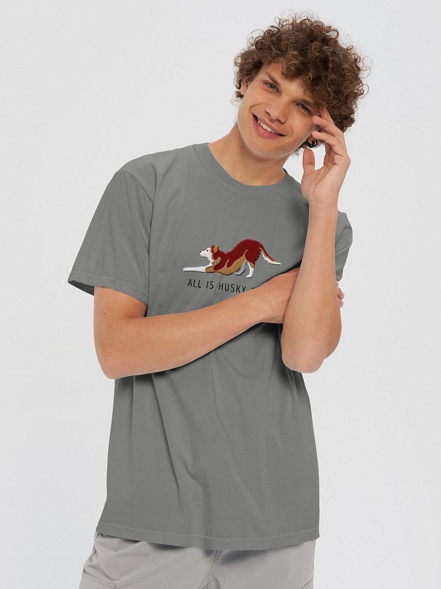 All Is Husky-Dory T-Shirt(Embroidered) of a Siberian Husky(Red) product image (11)
