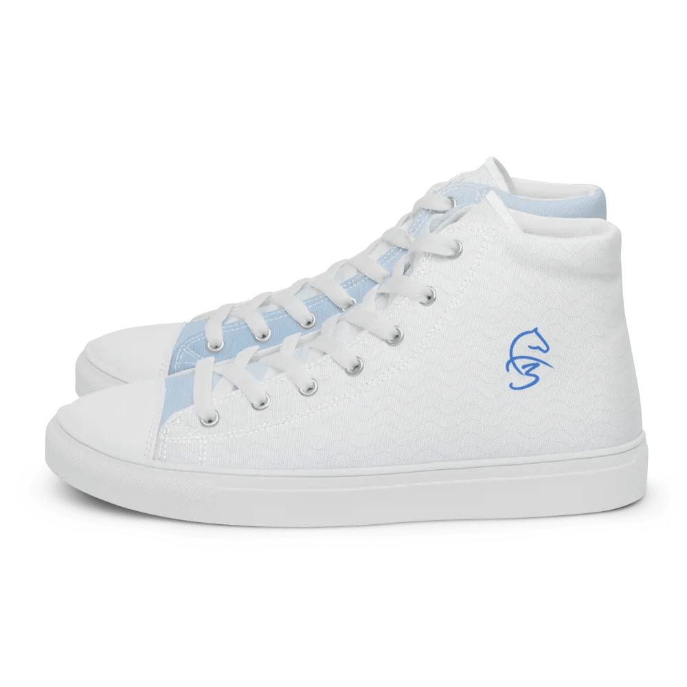 F3 Horse Logo Women's High Neck Canvas Shoes (Sky Blue) product image (4)
