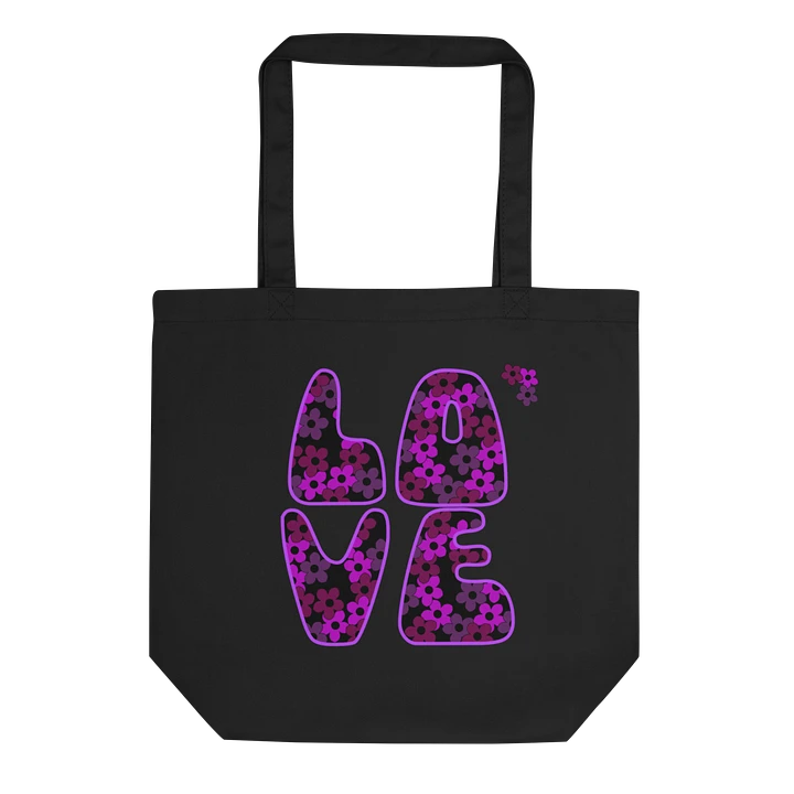 Fuchsia Pink LOVE Text Eco-Friendly Tote Bag product image (1)