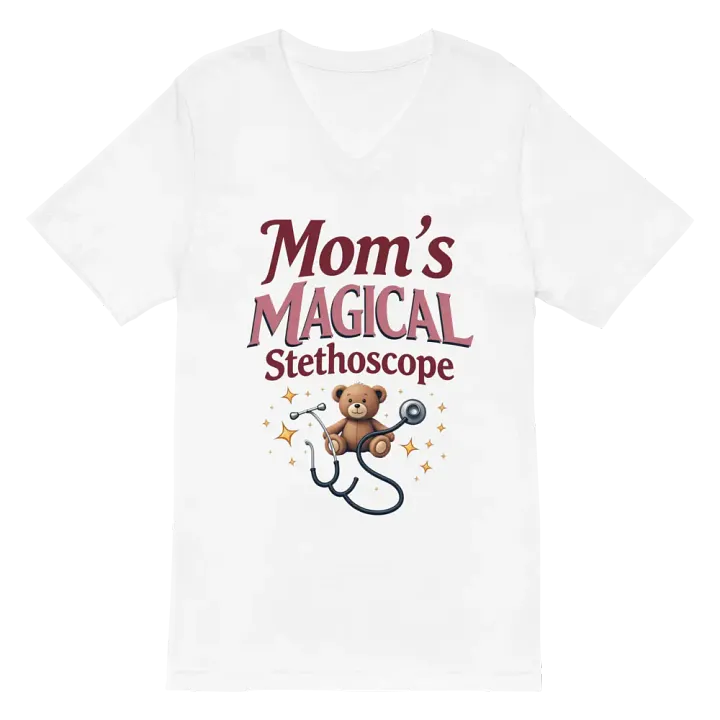 Mom's Magical Stethoscope Teddy Bear v-neck Tee product image (6)