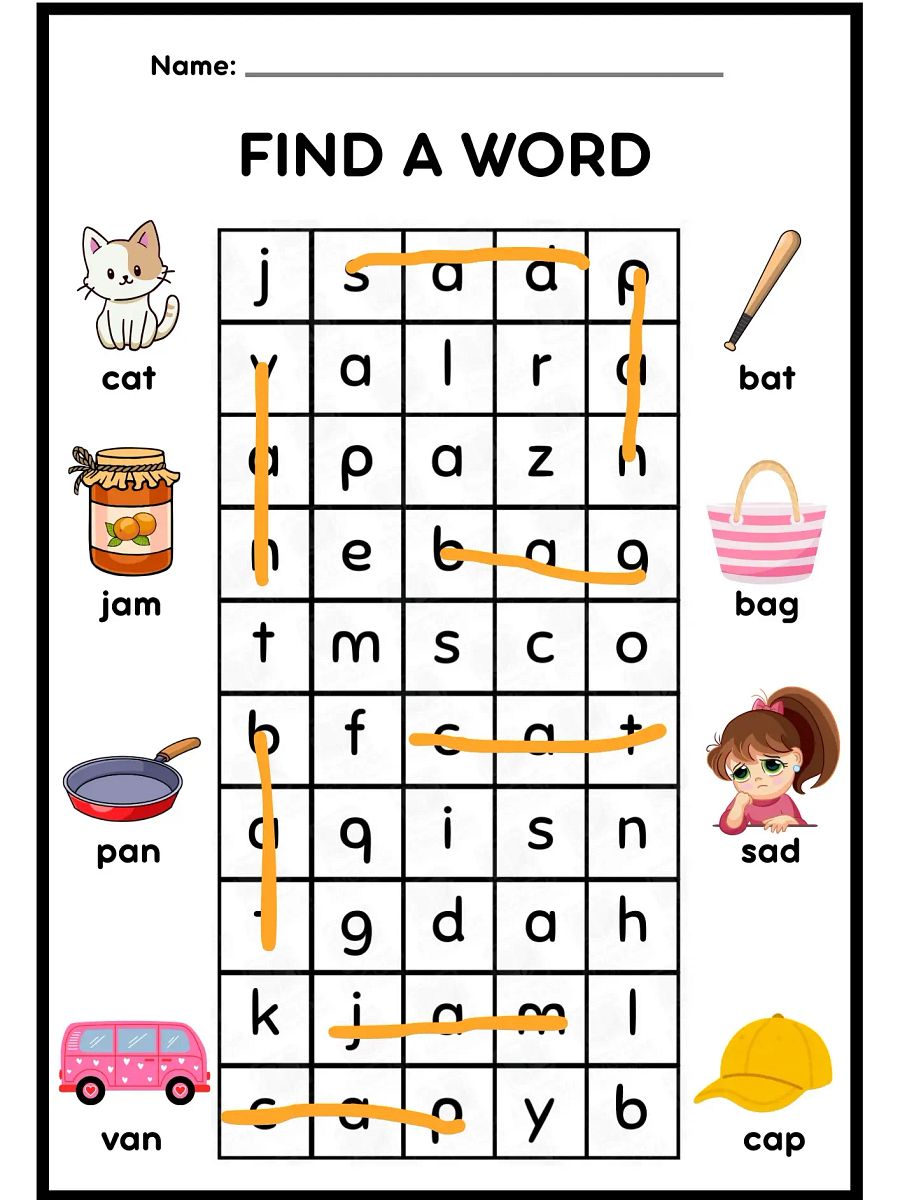 CVC Words Word Search Worksheets Printable product image (3)