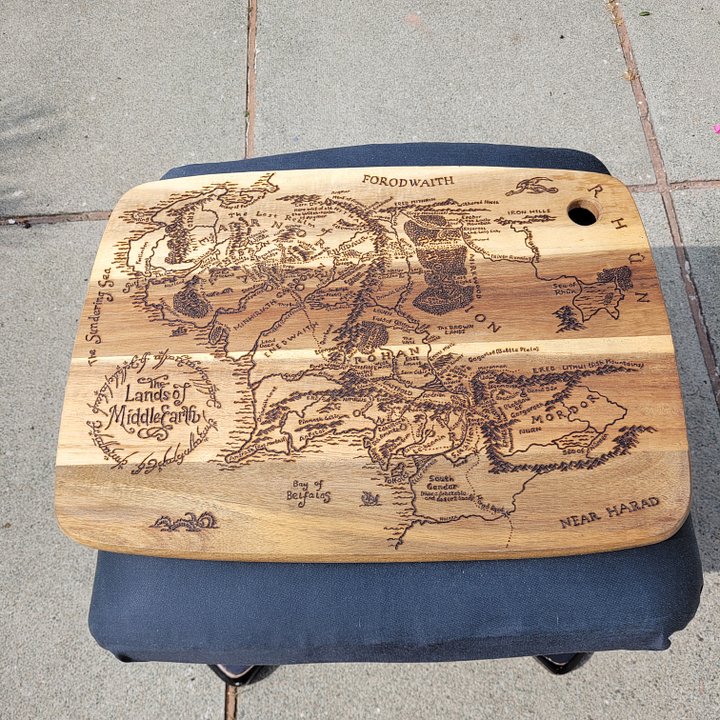 Lands of Middle Earth Handmade Pyrography Map product image (2)