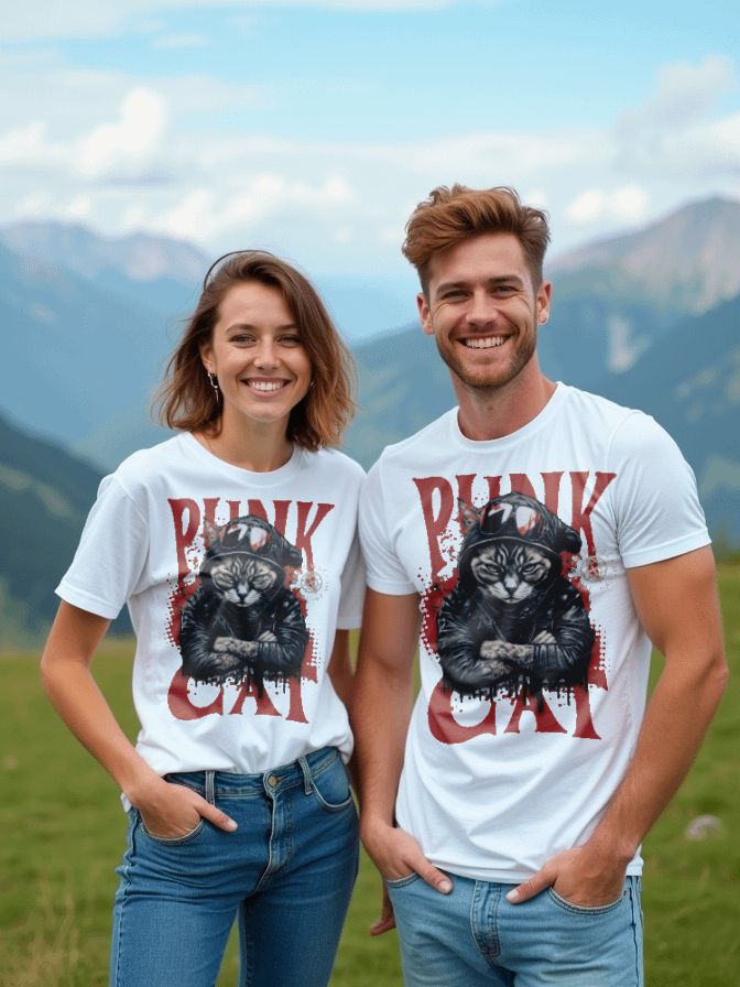 Punk Cat | Unisex Bella+Canvas Supersoft T-Shirt product image (1)